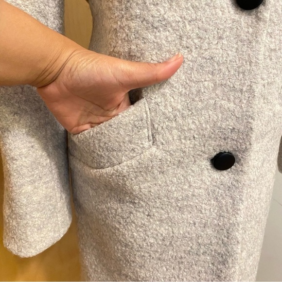 Marc New York Paige Wool Blend Bouclé Coat - Ivory Gray Women’s Size 10 - Picture 8 of 17